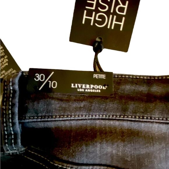 Liverpool High rise ankle skinny petite jeans size 10P / 30 NWT meteorite black - Picture 6 of 13